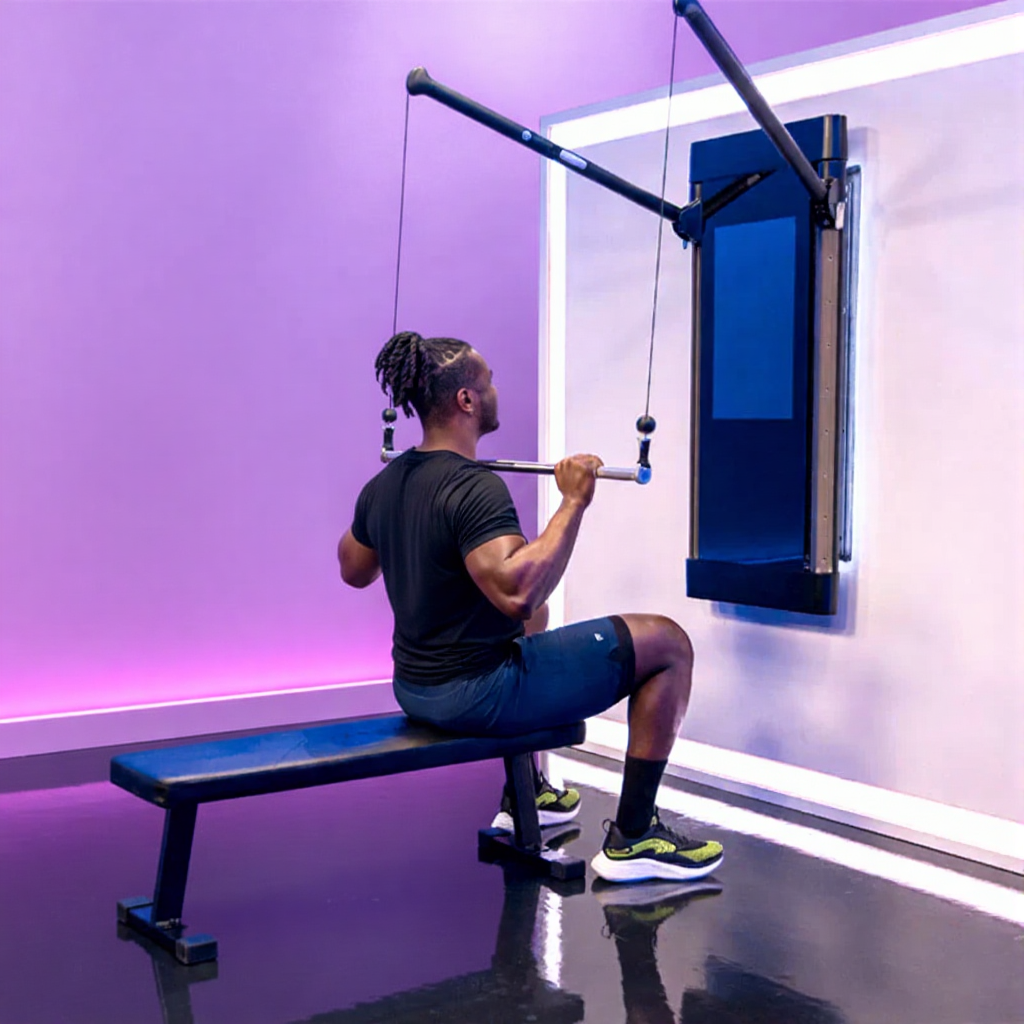 you can use the cable machine as the workout for the gesture of lat pull down or bench press.